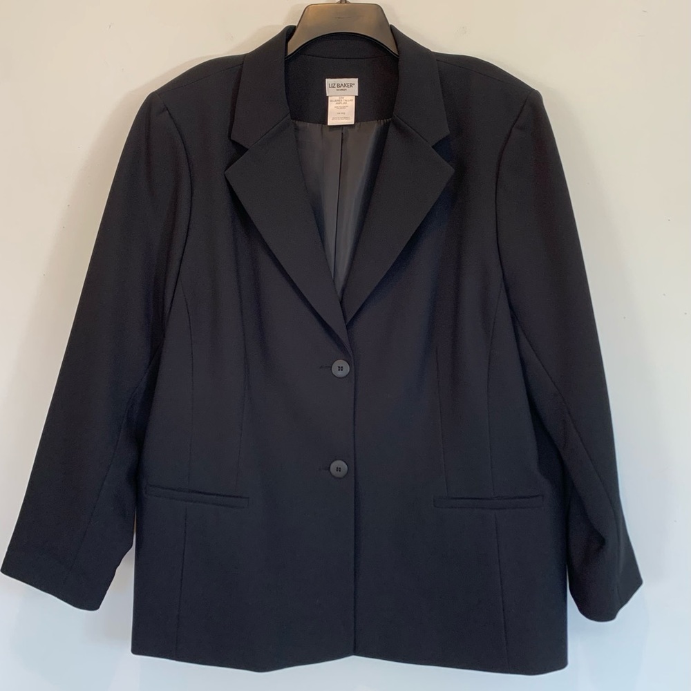 Liz Baker Black Blazer Women’s 22W Classic Career NWT
